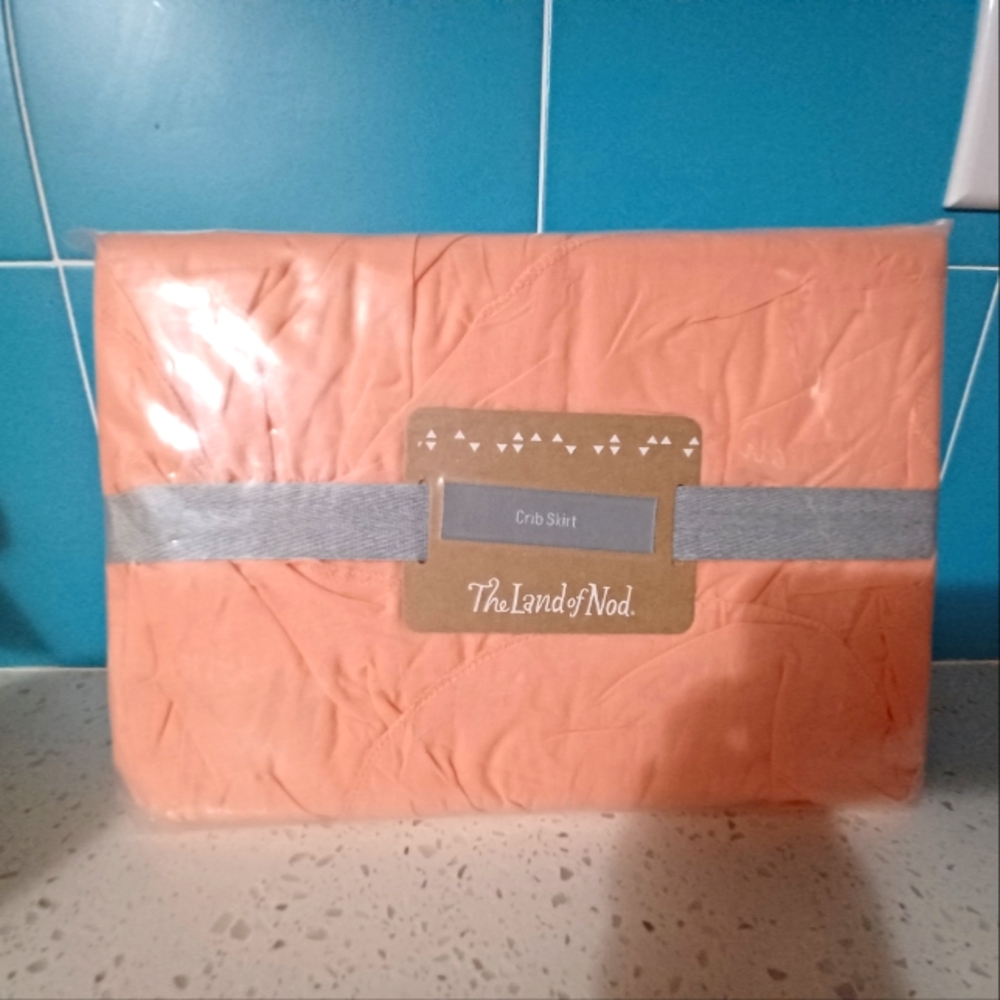 The Land of Nod Orange Crib Skirt